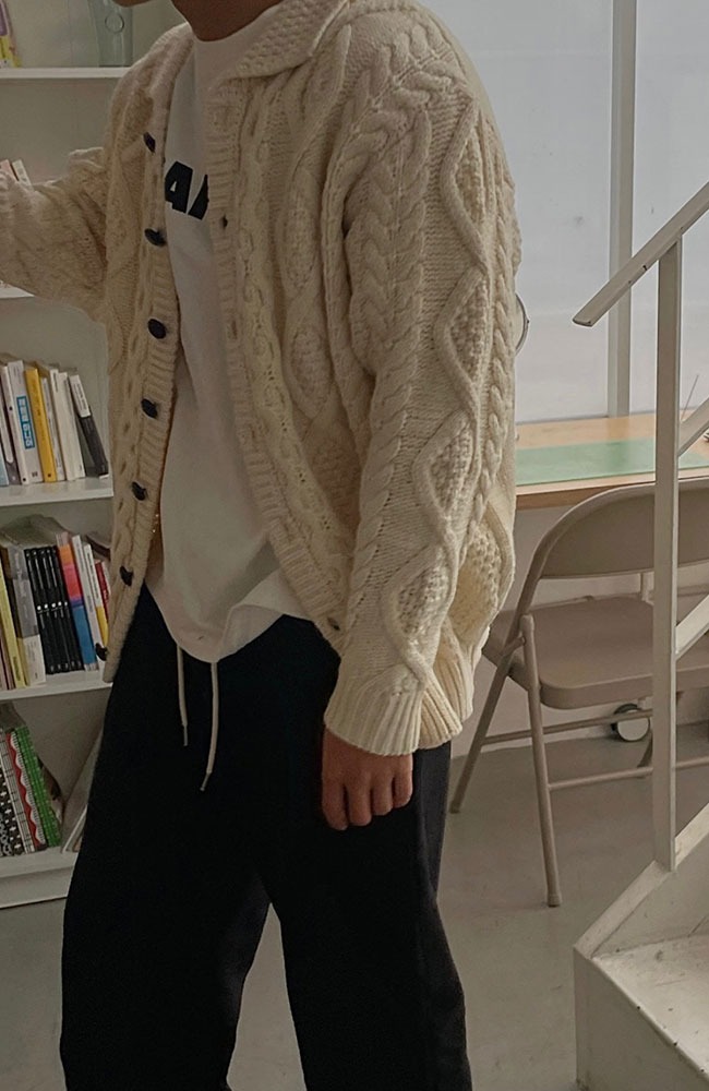 SJ wool collar cardigan (4 color)