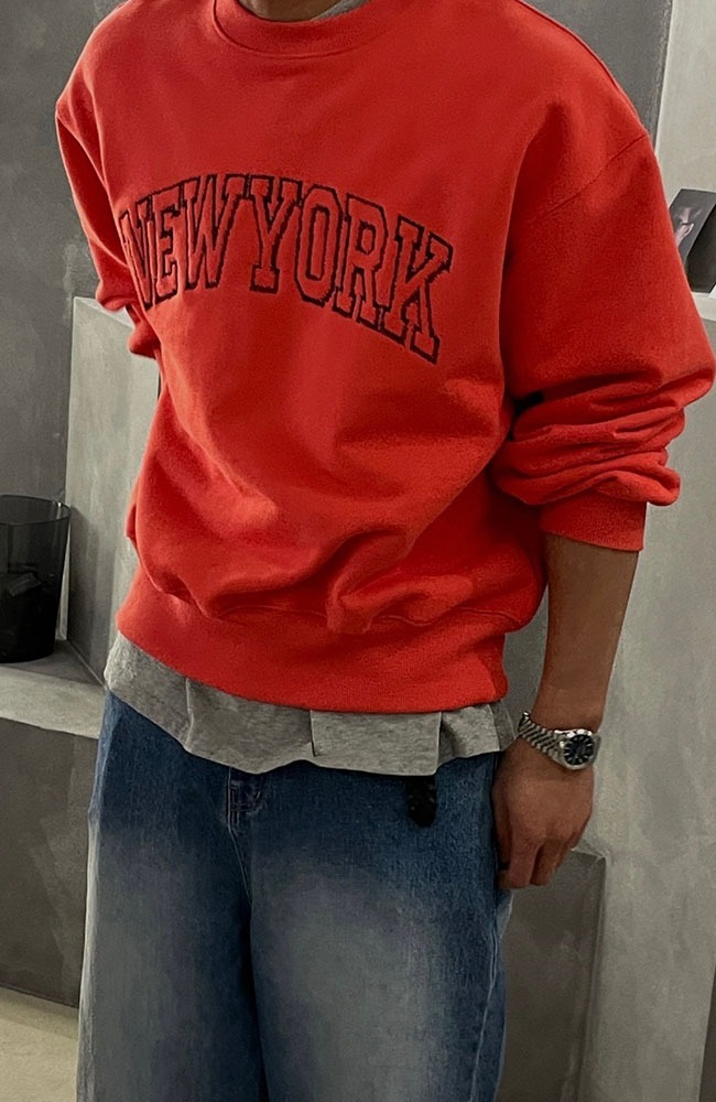 (주문폭주) Embroidered New York sweatshirt (3 color)